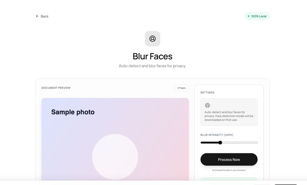 Automatically Blurring Faces in Photos, Locally