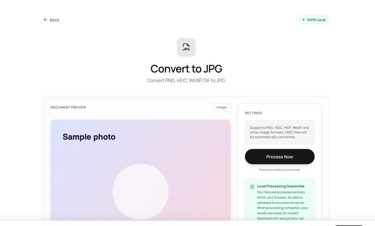 Converting HEIC, PNG and WebP Photos to Universal JPG