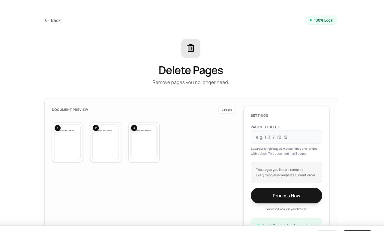 Removing Pages From a PDF, Locally and Irreversibly