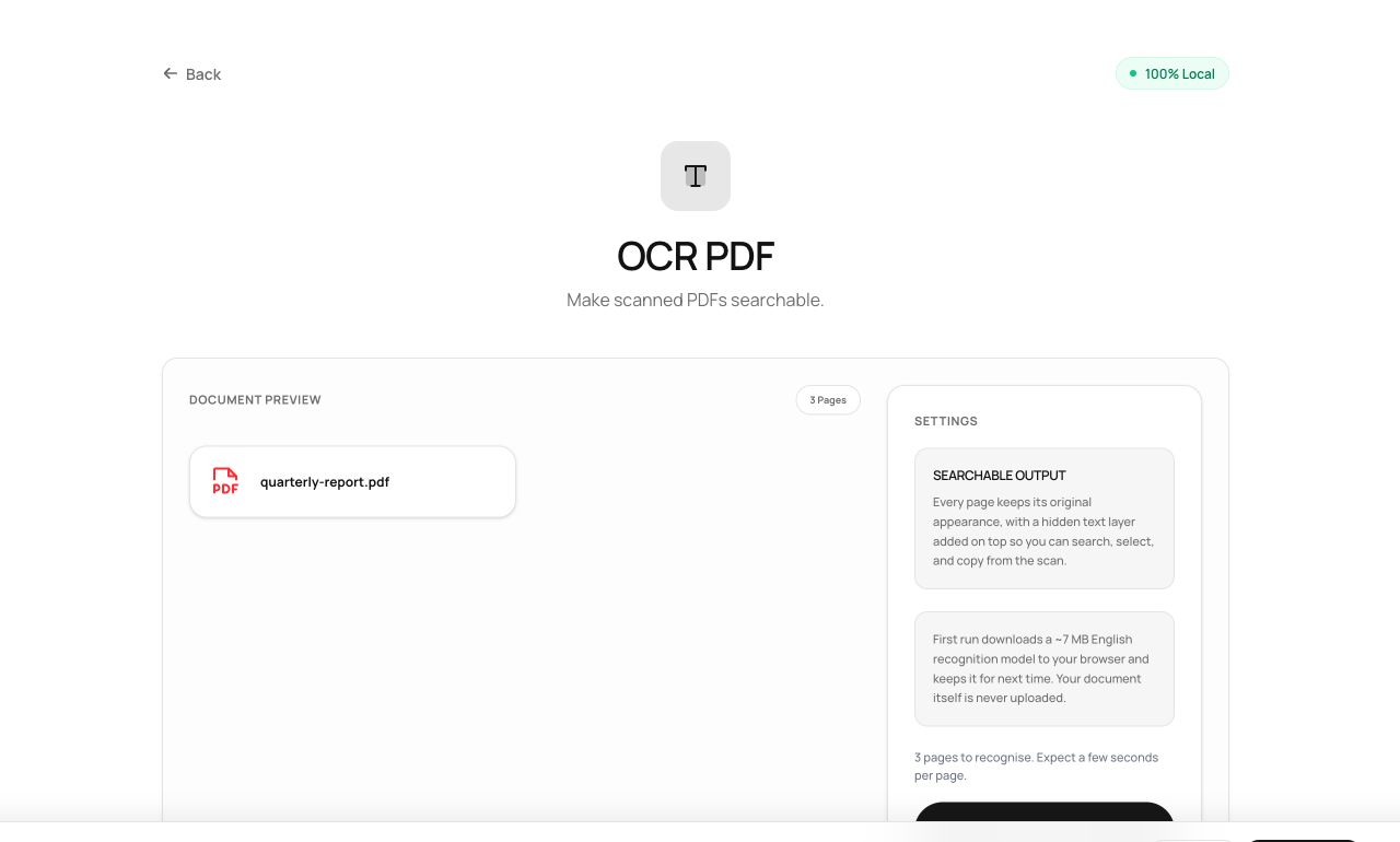 OCR in the Browser: Making Scanned PDFs Searchable