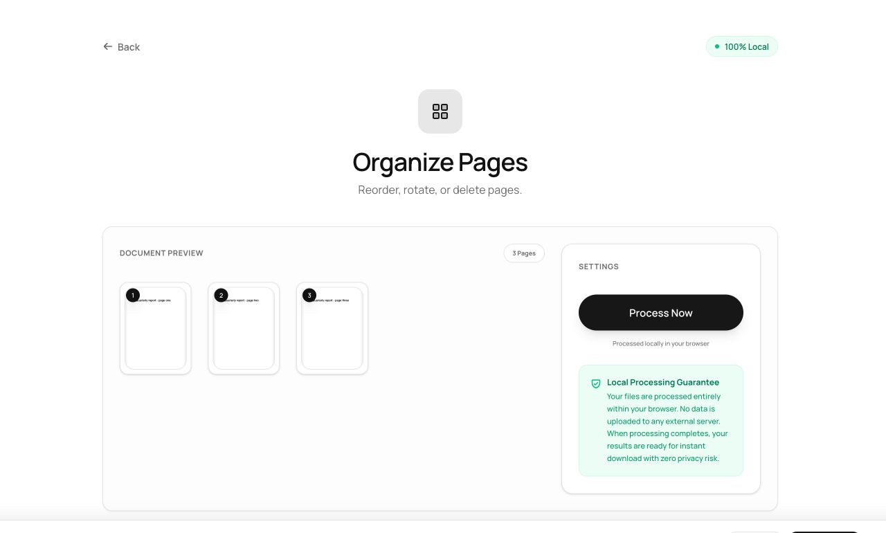 Reordering PDF Pages by Dragging Thumbnails