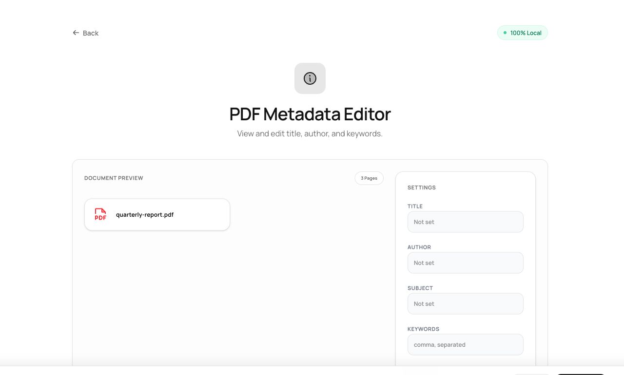 Setting a PDF’s Title, Author and Keywords Properly