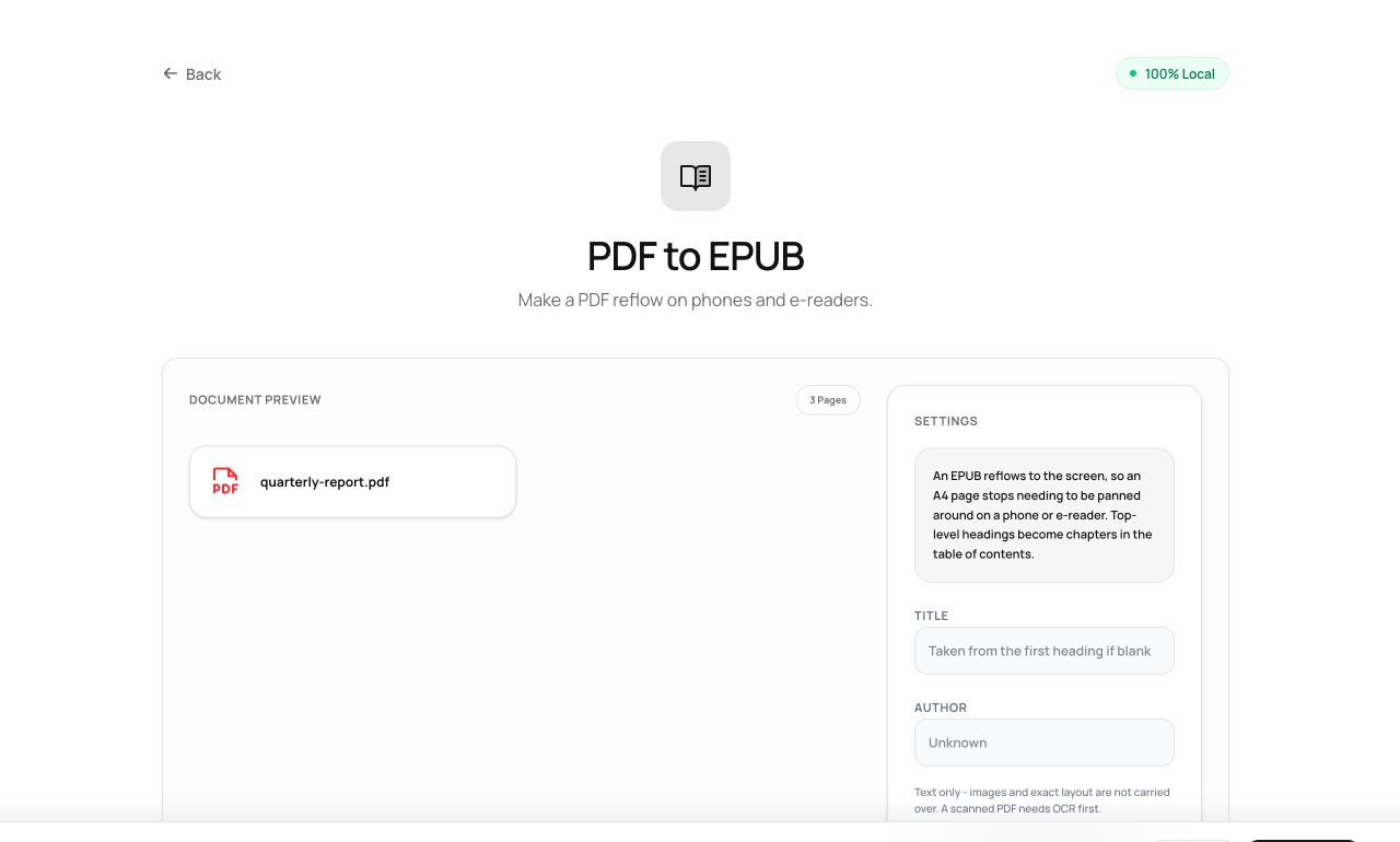 Making PDFs Readable on E-Readers: PDF to EPUB